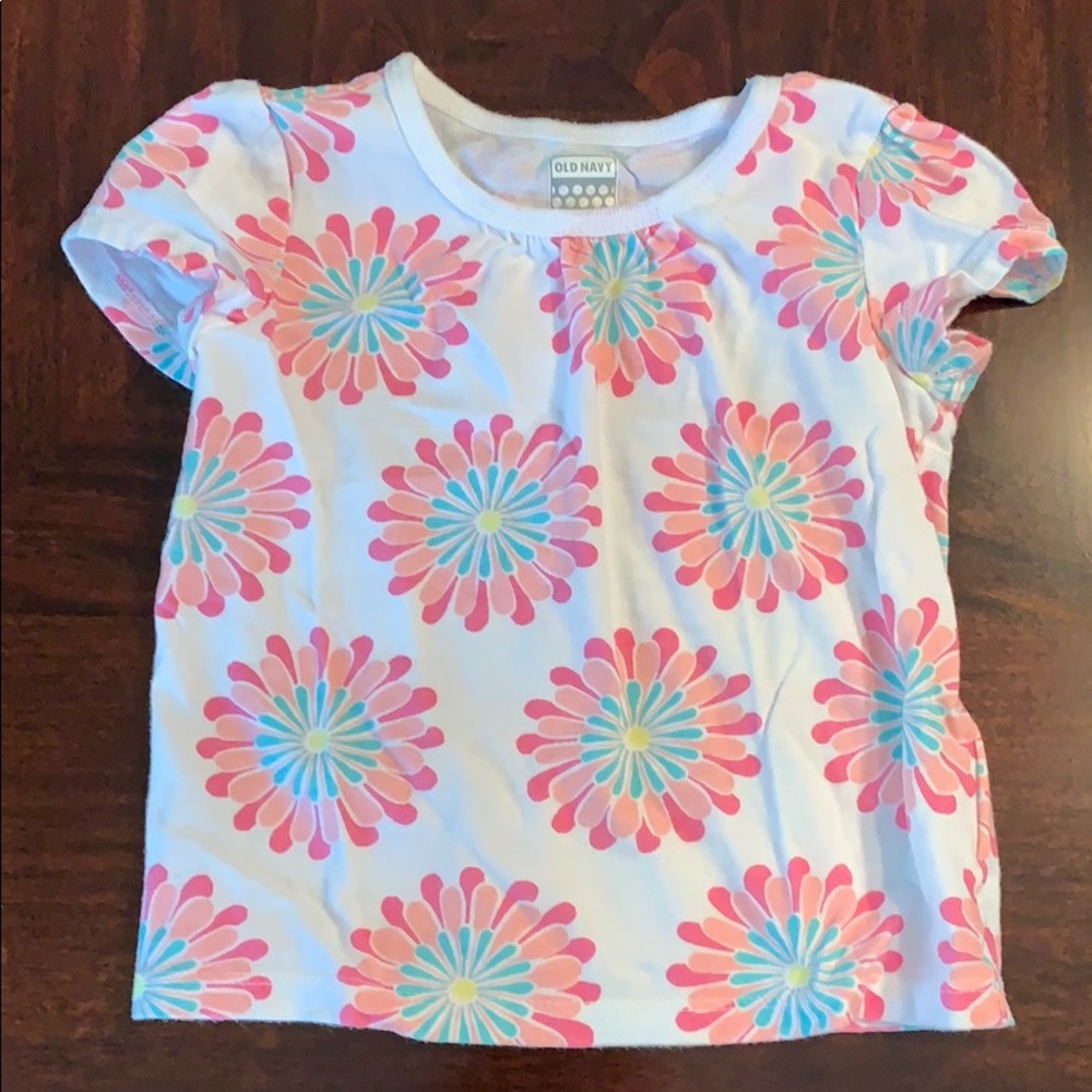 old navy pink flower shirt